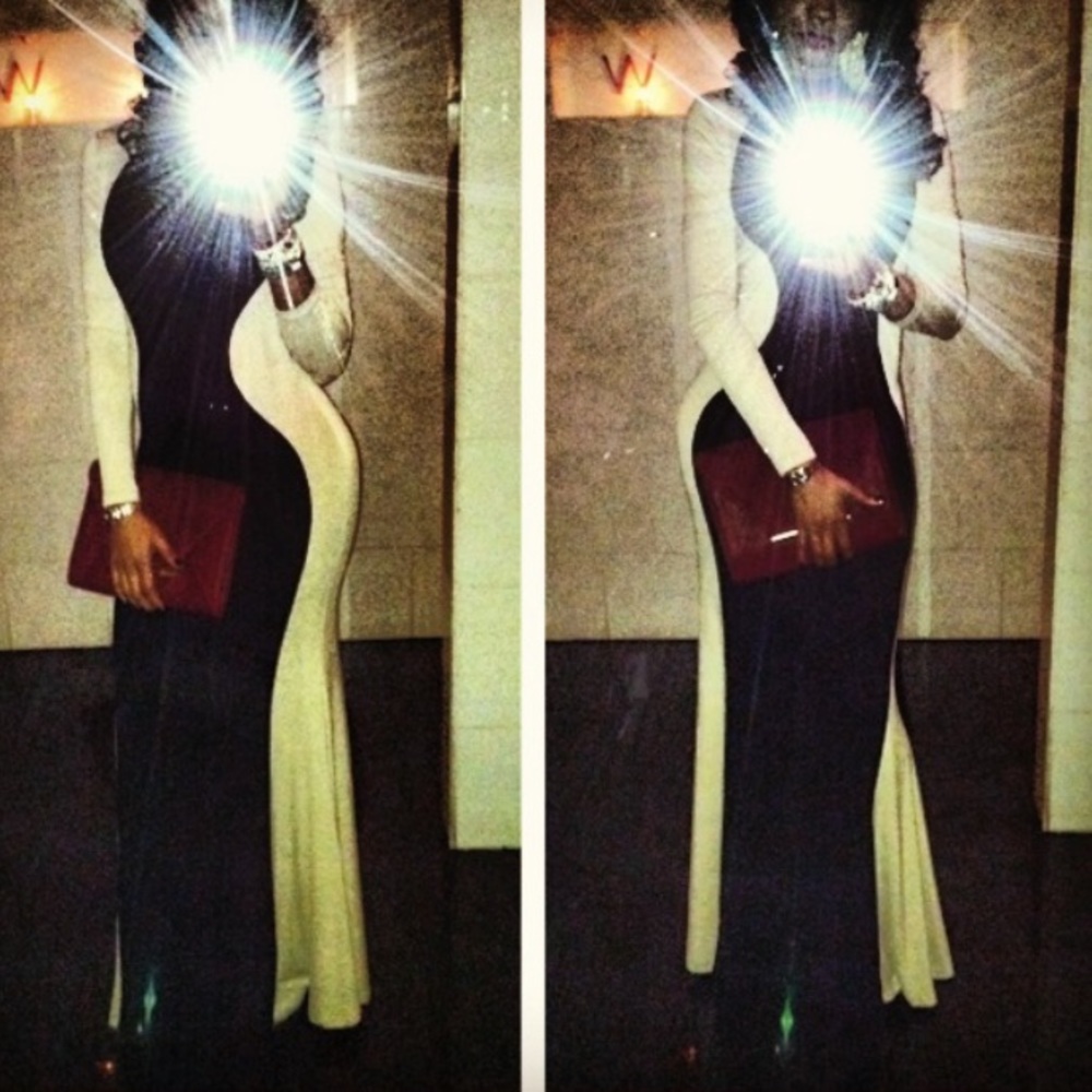 Black and gold maxi dress